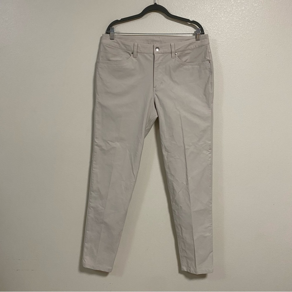 Lululemon Pants Men’s Size 34 Stone light khaki ABC Slim-Fit 5 Pocket Pants